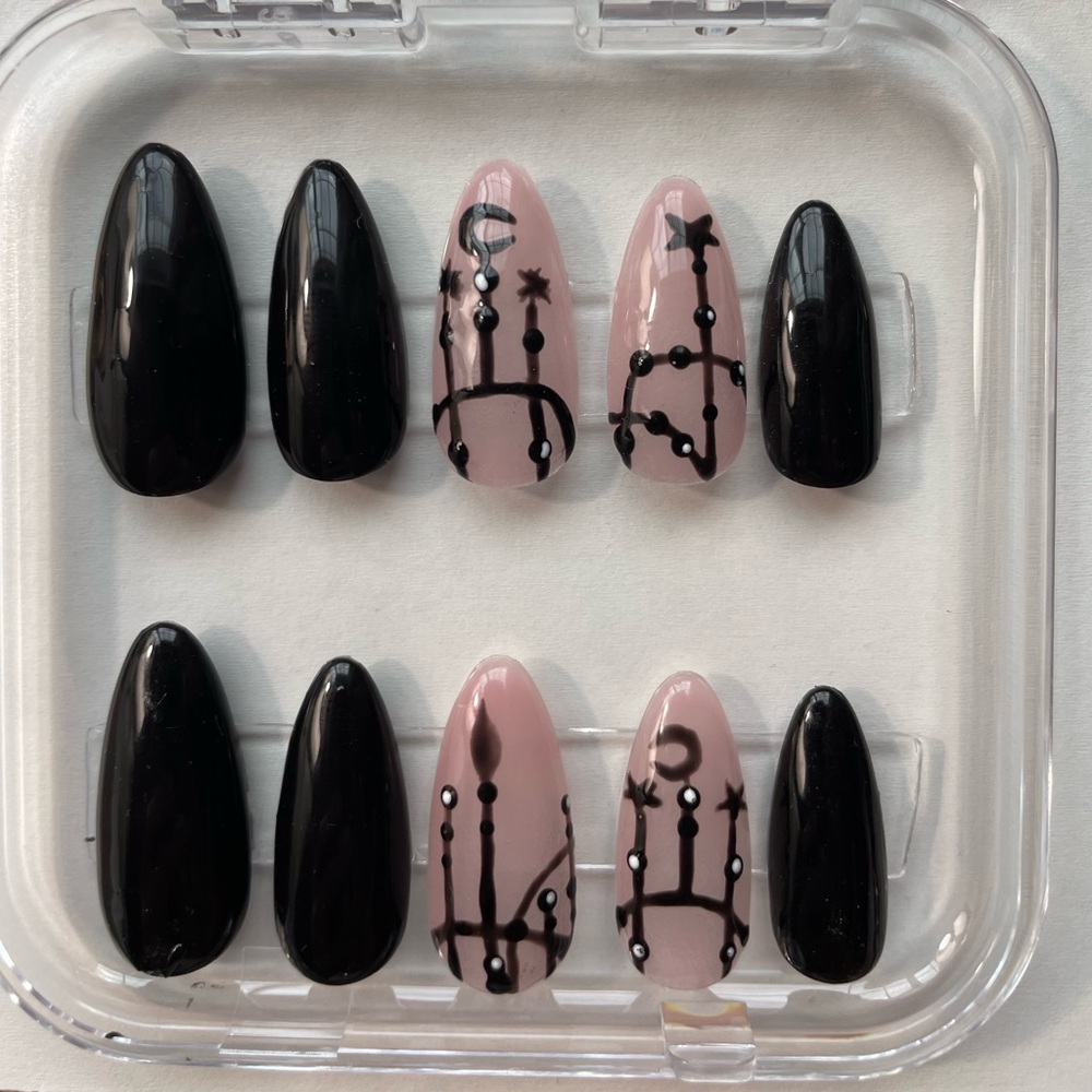 Moon Press-On Nail Set- Handmade - Picture 2 of 4